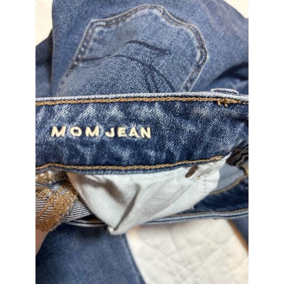 American Eagle Women's 000 Short Medium Wash Mom Jeans Denim High Rise - Picture 7 of 8